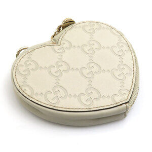 Gucci Wallet Gucci Guccissima heart leather Ivory White